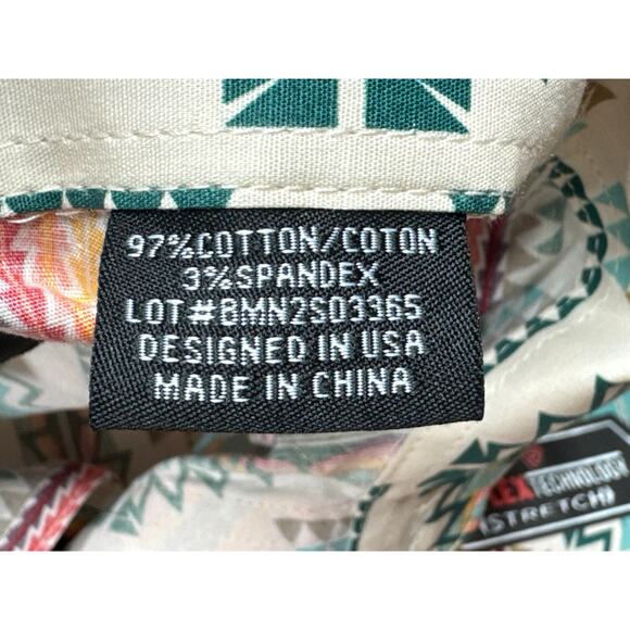 NWOT Rock & Roll Denim Men's Modern Fit Aztec Western Pearl Snap Shirt - Size L - Picture 5 of 5